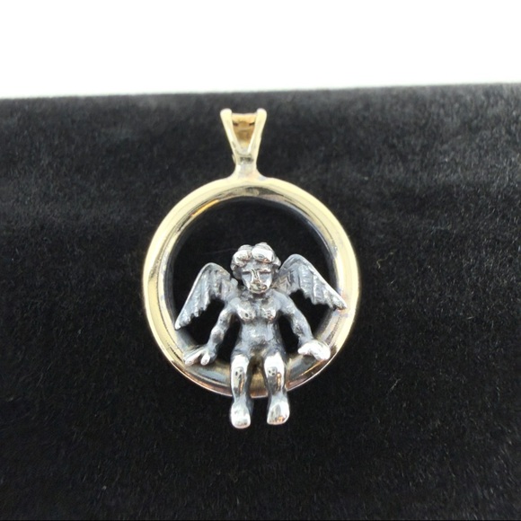 Peter Brams 14K Gold 925 Cherub Angel Jewelry Set Women - Picture 8 of 9